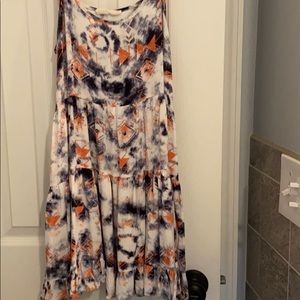 Coral blue and white dress